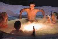 apre-ski in a makeshift hottub - yeah right