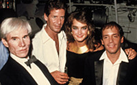 schrager and rubell with andy warhol and brooke shields