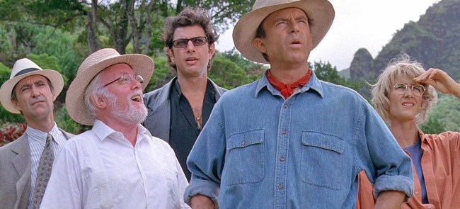 Ferrero, Attenborough, Goldblum, Neill and Dern